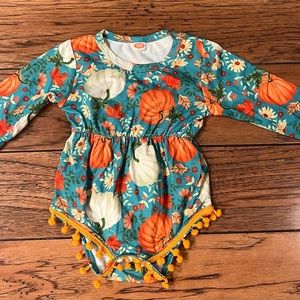 Boutique Girls Pumpkin Romper Size 80
